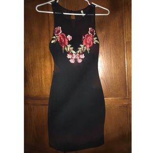 Black Dress with Roses
